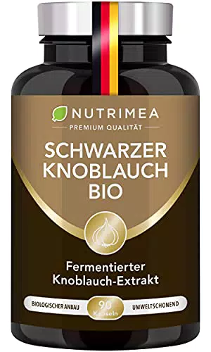 Bio Schwarzer Knoblauch Kapseln – Fermentierter Knoblauchextrakt vegan hochdosiert