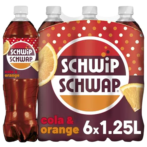 Schwip Schwap Cola-Orangen Erfrischungsgetränk koffeinhaltig, recycelte Flasche