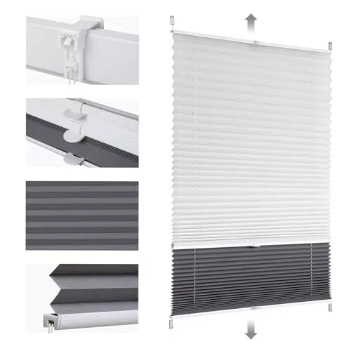 Sekey Plissee Doppelplissee Day+Night Verdunkelung ohne Bohren Klemmfix