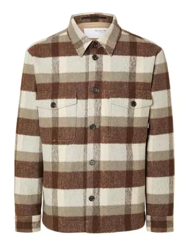 Selected Homme Shacket für Herren aus Wollgemisch – Modischer Übergangsjacke