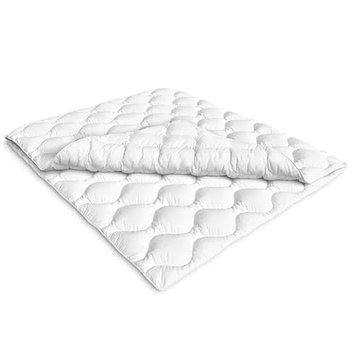 Siebenschläfer 4-Jahreszeiten Bettdecke 135x200 cm - bestehend aus 2 zusammengeknöpften Steppdecken - adaptierbare Decke für Sommer und Winter