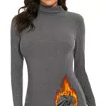 SIMIYA Damen Thermo Rollkragenshirt Slim Fit mit Plüschfutter – Langarm Unterhemd