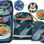 SJ Schulranzen Ergonomischer Schulrucksack für Grundschule mit Mäppchen & Turnbeutel