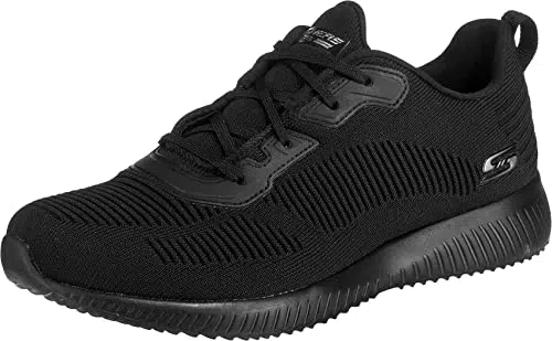 Skechers Damen BOBS Squad Tough Talk Sneaker, Black Engineered Knit/Trim