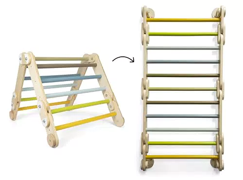 Small Foot Kletterdreieck Adventure aus Holz – Sprossenwand 2in1 für Kinder ab 2 Jahren