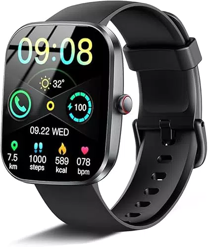 Smartwatch für Damen und Herren mit Bluetooth Anrufen, Fitness Tracker, IP68