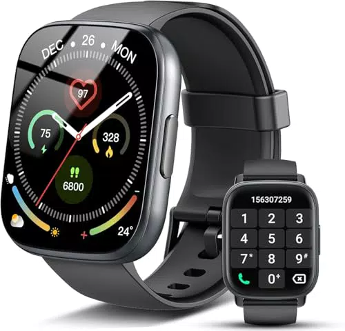 Smartwatch für Damen und Herren mit Bluetooth Anrufen, Fitness Tracker, IP68 Wasserdicht