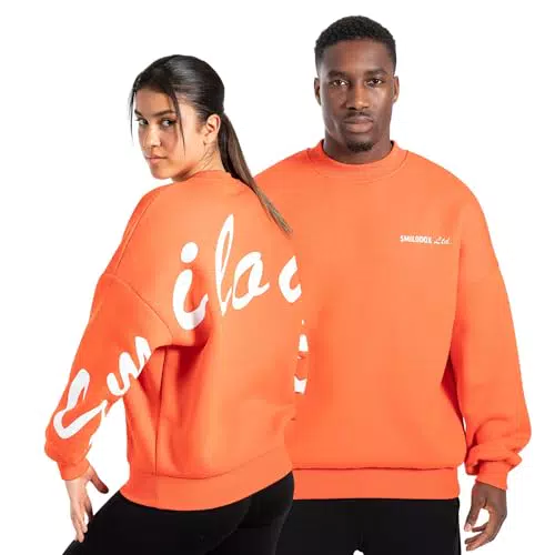 SMILODOX Oversize Sweatshirt Liquid Brail Unisex – Streetstyle Hoodie Baumwollmix