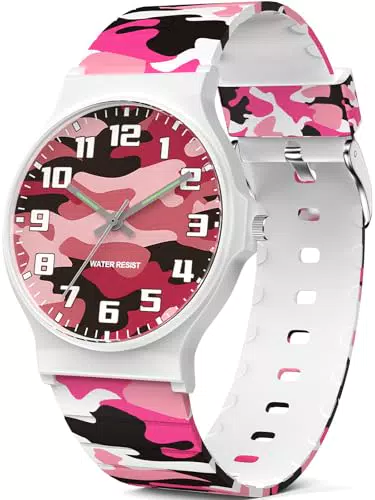 SOCICO Kinderuhr Analog wasserdicht für Jungen und Mädchen ab 5 Jahren