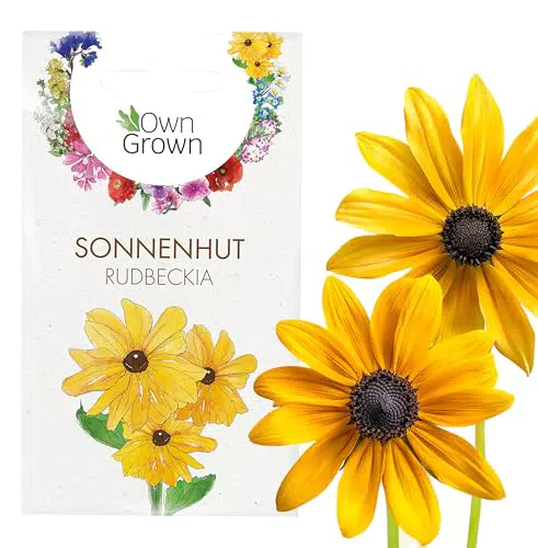 Sonnenhut Samen: Premium Gelber Sonnenhut Saatgut für ca. 20x blühende Sonnenhut Pflanze Rudbeckia Samen Rudbeckia winterhart Sonnenhut Blume Stauden Pflanzen Winterharte Stauden von OwnGrown