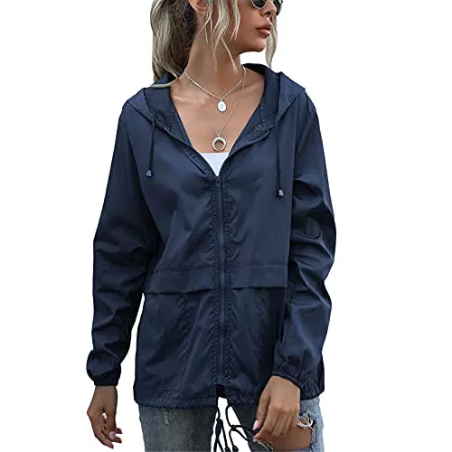 SotRong Damen Windjacke wasserdicht, leicht, Kapuze, Outdoor & Sport