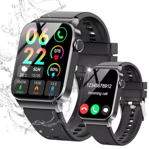 STECEi Smartwatch mit 1,85" HD Touchscreen, Bluetooth Anrufen & Fitnessfunktionen