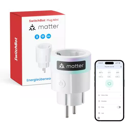 SwitchBot Plug Mini – Matter-fähige WLAN & Bluetooth Steckdose mit Sprachsteuerung