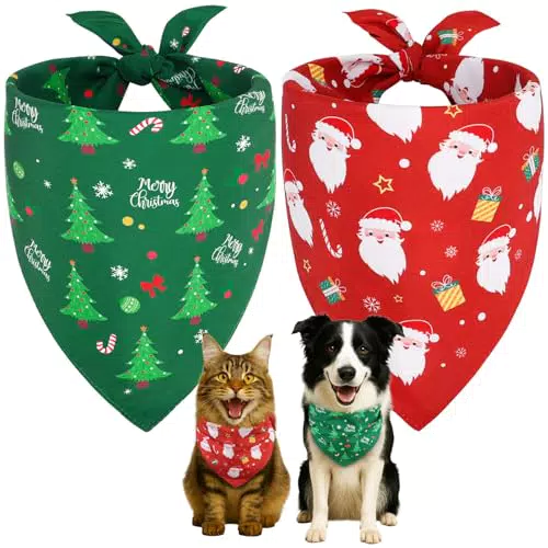 SZEE Hundehalstuch Weihnachten – Festliches Bandana für Hunde und Katzen