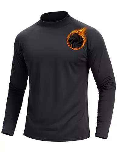 TACVASEN Herren Langarmshirt mit Stehkragen – Warmes Sport Pullover für Winter