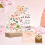 Taimimy Herzförmige Acryl-Dekoration – Geschenkidee für Mama zum Muttertag