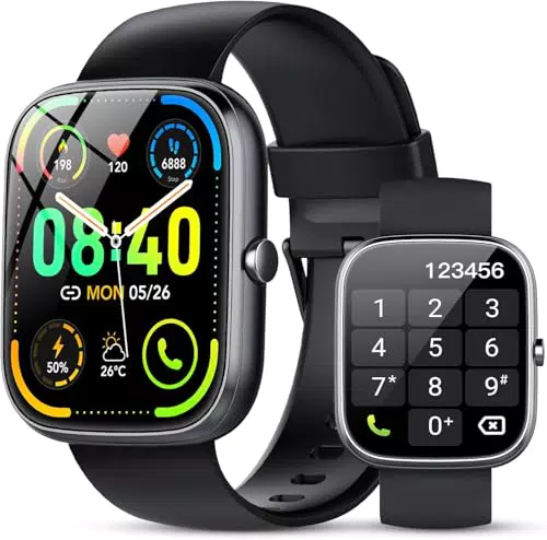 taopodo Smartwatch mit Telefonfunktion, Fitness Tracker & Herzfrequenzmesser