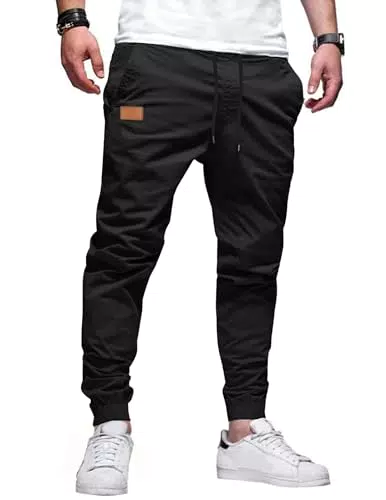 TARAINYA Herren Chino Jogginghose aus Baumwolle mit Stretch und Taschen