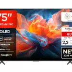 TCL 75T8C QLED 4K UHD Fernseher mit Dolby Vision, Google TV & Onkyo Sound