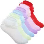 Telooco Rüschen Socken für Mädchen – Prinzessin Lolita Spitzensocken Damen