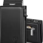 TENBST Herren Geldbörse, Slim Wallet mit Münzfach und RFID Schutz, Leder