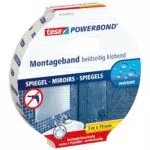 tesa Powerbond MIRROR - Doppelseitiges Montageband für Spiegel im Badezimmer