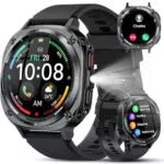 TIMU Smartwatch Herren – AMOLED Fitnessuhr mit Anruf, Herzfrequenz & IP68
