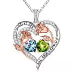 TINGN Geburtsstein Halskette Damen 925 Silber – Schmuck Geschenk für Frauen