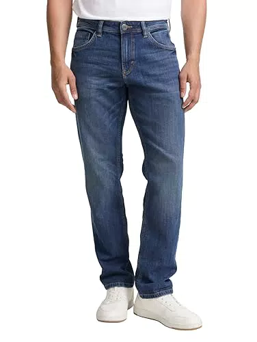 TOM TAILOR Herren Marvin Straight Jeans, 10119 - Used Mid Stone Blue Denim