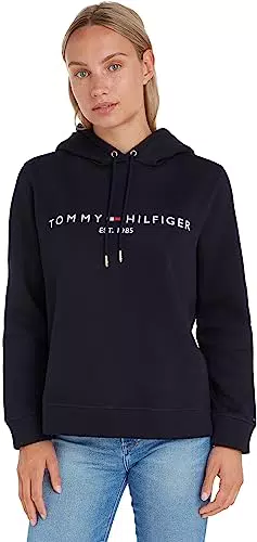 Tommy Hilfiger Damen Hoodie Heritage mit Kapuze - Blau