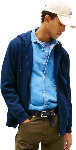 Tommy Jeans TJM Reg Flag Zip Fleece Kapuzenpullover für Herren