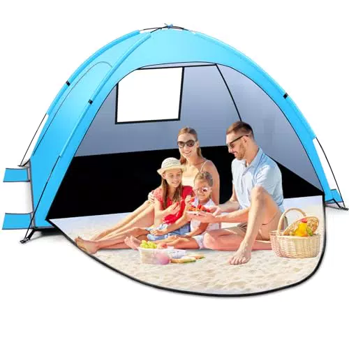 Tonfarb Strandmuschel Pop Up - Automatisches Quick Up Strandzelt mit UPF 50+