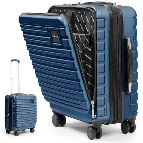 Travely Hartschalenkoffer XL mit TSA Schloss und sanften Rollen, 100L