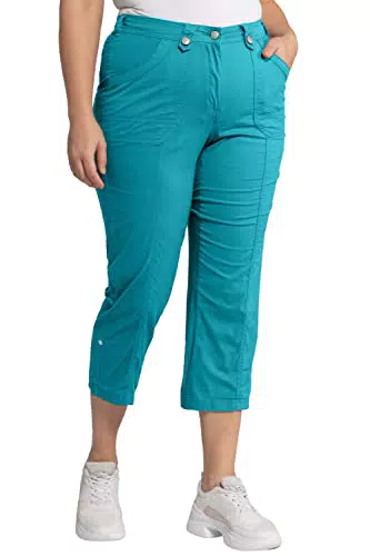 Ulla Popken Damen 7/8 Cargohose Modell Pants – Bequeme Freizeithose für Damen
