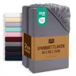 Utopia Bedding Spannbettlaken aus gebürsteter Mikrofaser - 90x200cm - Grau - Tiefe Tasche 35cm
