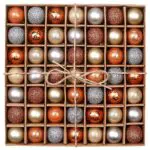 Valery Madelyn Weihnachtskugeln Set mit Geschenkpaket und Aufhänger, Christbaumschmuck