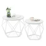 VASAGLE Couchtisch rund, Beistelltisch mit abnehmbarer Tischplatte, LET040B01