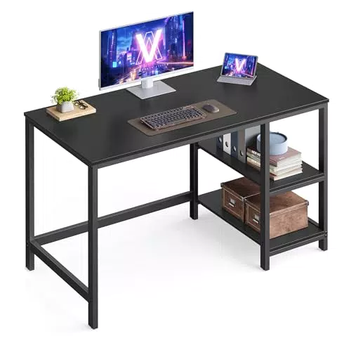 VASAGLE Schreibtisch im Industrie-Design mit 2 Ablagen, Modell LWD047B16