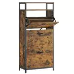 VASAGLE Schuhschrank schmal mit Klappen, platzsparendes Schuhregal, Modell LBS101B01