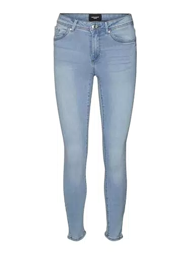 VERO MODA Damen Vmtanya Mr Piping Vi352 Noos Jeans, Light Blue Denim