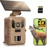 VIDVIS WLAN Wildkamera 4K 64MP mit App, Nachtsicht, Bewegungssensor, Solar, IP66