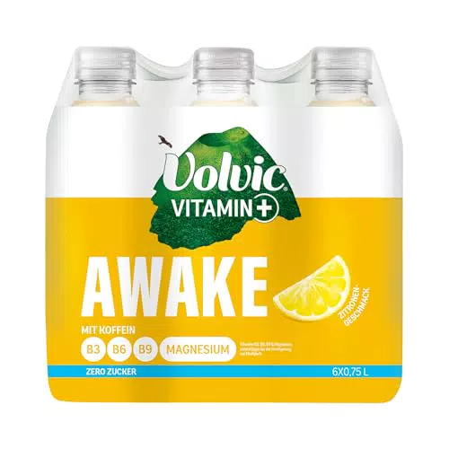 Volvic Vitamin+ Awake – Erfrischungsgetränk mit Koffein, Magnesium & Vitaminen