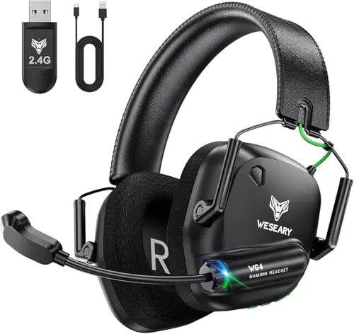 WESEARY WG4 kabelloses Gaming Headset mit Mikrofon für PS5, PS4, PC, Switch