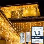 WOWDSGN LED Eisregen Lichterkette Außen mit Timer und 8 Modi, IP44 wasserdicht