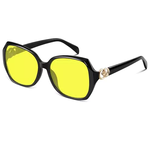 Wrimen Nachtfahrbrille für Damen – Polarisierte Nachtsichtbrille Autofahrer