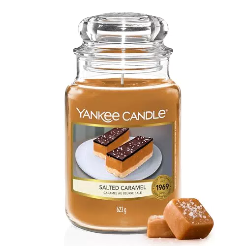 Yankee Candle Duftkerze im Glas – Salted Caramel mit langer Brenndauer