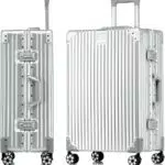 Yuweijie Handgepäck Koffer mit Alurahmen und 4 Rollen, TSA-Schloss