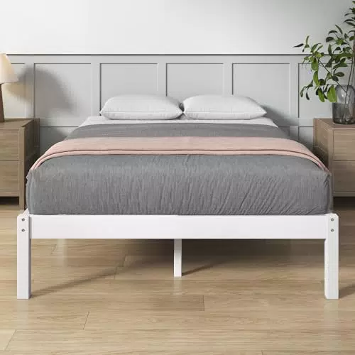 Zinus Ellie Bambus Doppelbett mit Holzlattenrost und modernem, umweltfreundlichem Design