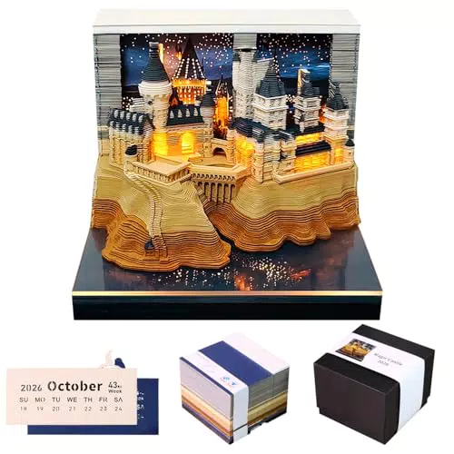 3D Abreißkalender 2026 mit Licht – Kreativer Tischkalender Kunst und Geschenk