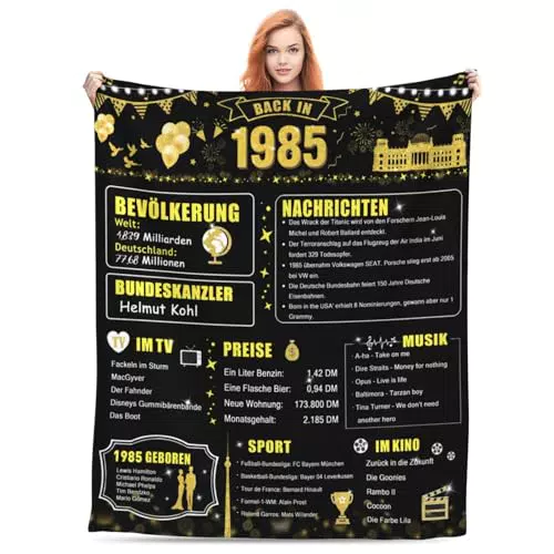 Flanelldecke 40. Geburtstag Geschenkidee für Frauen & Männer – Jahrgang 1985
